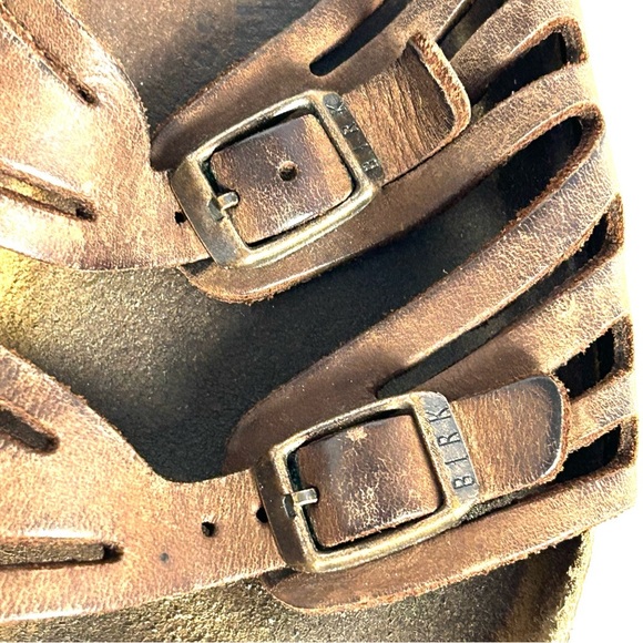 Birkenstock Granada Leather Sandals Slide Brown Womens Size 37 US 6 Boho Casual - Picture 9 of 10